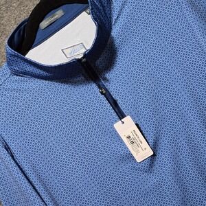 Turtleson Grover 1/4 Zip Pullover Golf Geometric Luxury Blue Sz XL